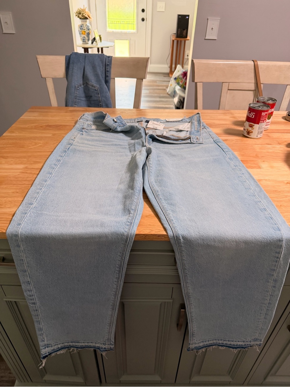 American Eagle Outfitters Light Blue Straight Leg Jeans - Picture 4 of 7